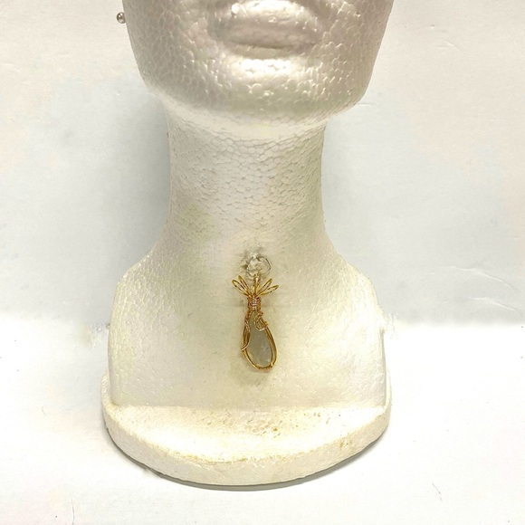HANDMADE Moonstone Hand Wrapped Freeform Statement Pendant, Artisan Gift for Her - Picture 3 of 10